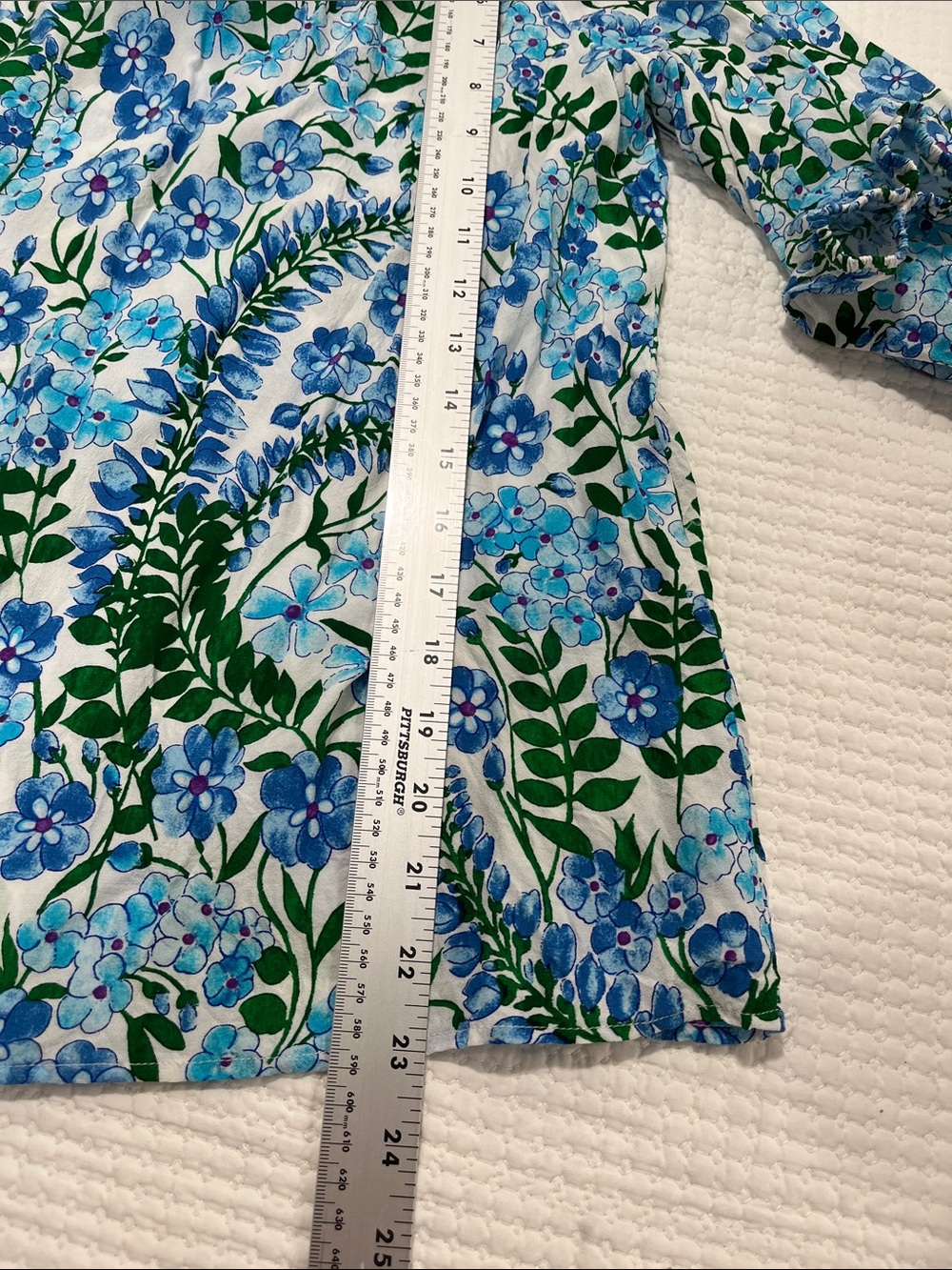 Talbots Blue & Green Floral Peasant Blouse Praire S - Picture 4 of 9